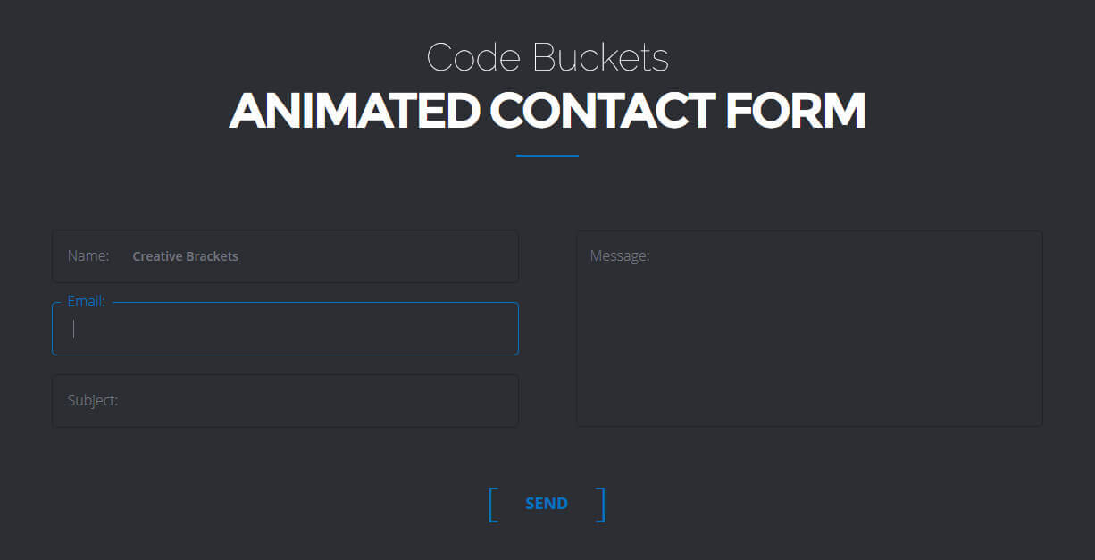 Animated contact form